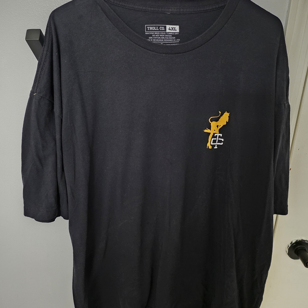 Men's Troll Co. "Death Before Cubicles" Black T-Shirt. Bue Collar Fashion.